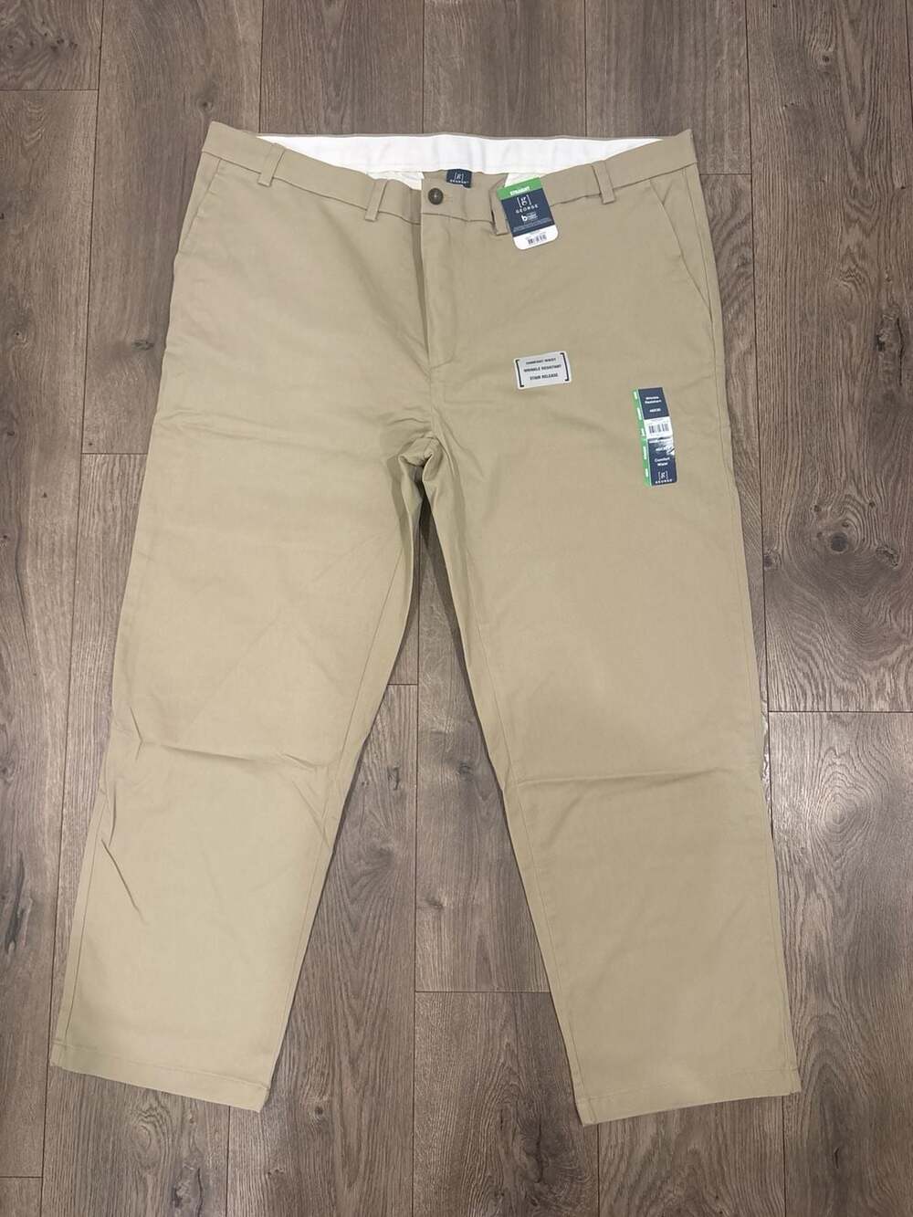 George Wrinkle Resistant Straight Khaki Pants Men's 46x30